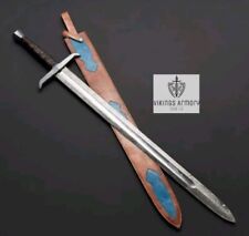 Hand forged Damascus Steel Viking Sword Battle Ready Medieval Sword+Sheath picture