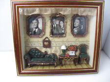 Vtg 3D Photo Frame Shadow Box Diorama Edwardian Living Room Wall Hanging 13x 1.5 picture