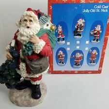 NEW VINTAGE 1993 ARTMARK Cold Cast Jolly Old St Nick Santa with Tree Figurine picture