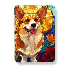 Corgi Magnet Sublimated Faux Stained Glass Art Print 3