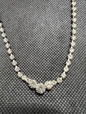 Vintage Ladiy's Luxury sparkle Faux Diamond gold tone 16 Inch necklace. picture