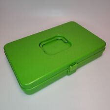 Vintage Plastic WIL-HOLD WILSON Green Sewing Thread Box Case Spools Thread Full picture