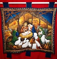 Christmas Nativity Wall Quilt With Glitter Accents 39