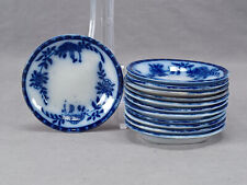 Set of 12 Vintage Furnivals Meissen Pattern Flow Blue Butter Pats picture