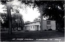 St. Clare Church from Street Clarina Iowa IA 1950s RPPC Photo Postcard Unused picture