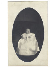 c.1900s Cute Baby Girl On Bean Bag Chair RPPC Real Photo Postcard UNPOSTED picture
