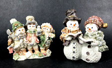 Vintage Snowman Snowwoman Carolers Cornerstone Creations  Lot of 2    hd2- picture