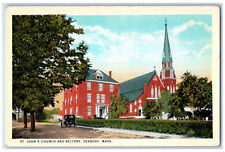 c1930's St. John's Church and Rectory Peabody Massachusetts MA Postcard picture