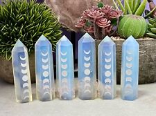 Wholesale Lot 1 Lb Opalite Etched Moon Obelisk Tower Point Crystal picture