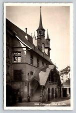 c1939 RPPC Fribourg Switzerland Hotel De Ville Unposted VINTAGE Postcard picture