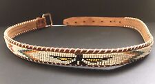 VINTAGE NATIVE AMERICAN BEADED BELT WITH THUNDERBIRD DESIGN CIRCA 1960'S picture