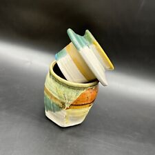 Vintage Butter Bell Art Pottery Dish Signed Walt Schmidt Drip Glaze Handmade picture