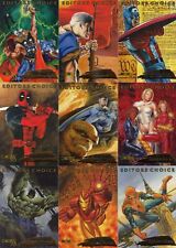 Marvel Creators Collection 1998 Fleer Editors Choice Insert Card Set of 1 to 12 picture