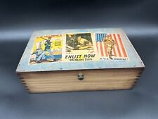 Marine Corps USMC Military Vintage Hand Made Wood Trinket Box Made in U.S. picture