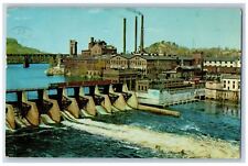 c1950's Dam and Power Plant Eau Claire Wisconsin WI Vintage Postcard picture