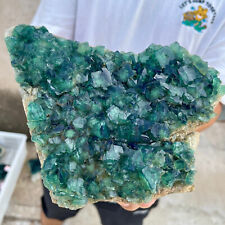 5.2lb NATURAL Green Cube FLUORITE Quartz Crystal Cluster Mineral Specimen picture