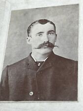 Antique Cabinet Card Ship Captain Fancy Mustache Anchor Tie Pin Circa 1890s picture