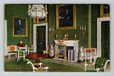 Washington DC-Green Room, White House Vintage Souvenir Postcard picture