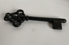 Rustic Cast Iron Skeleton Key heavy  Metal Black paperweight Vtg Home Decor picture