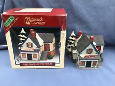 Lemax Village Collection Plymouth Corners Porcelain Lighted Barber Shoppe 1996 picture