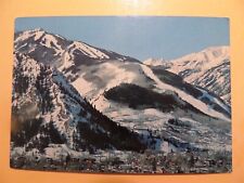 Aspen Highlands Colorado vintage postcard aerial view of ski slopes & Loges Peak picture