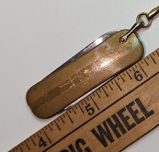 VTG  SMALL BRASS TONE  POCKET KNIFE  ON KEYCHAIN picture