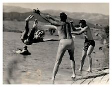 1950s American Teens Lake Swimsuit Vintage Candid Photo Snapshot California picture