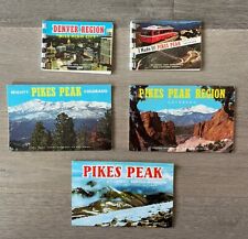 Vintage 70s Lot of 5 Colorado Pikes Peak POSTCARD FOLDER BOOKS VARIETY 1975 picture
