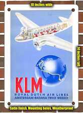 METAL SIGN - 1937 Dutch Airlines Amsterdam Batavia Twice Weekly - 10x14 Inches picture