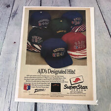 Vintage 1992 AJD Superstar Cap Print Ad Genuine Magazine Advertisement picture