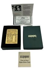Vintage Zippo Lighter Venetian Solid Brass # 352B Unfired New Needs Polishing picture
