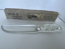 Vintage Dur-X Clear Glass Cake Fruit Knife  Made in USA With Box picture