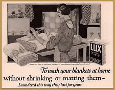 1923 Lux Deco housewife Print Ad  Blankets Vintage Laundry Room picture