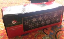 Santa's World Kurt S Adler Set 12 Crystal Snowflakes Ornaments Iridescent NIB picture