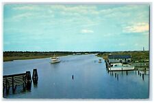 c1960's The Inland Waterway At Holden Beach North Carolina NC Unposted Postcard picture