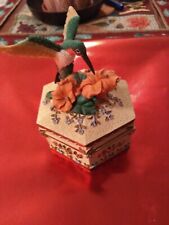 Vintage Ruby Throated Hummingbird Trinket And Music Box picture
