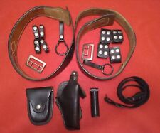 Vintage JAY-PEE Police Leather Duty Belts, Gun Holster, Flash Light Cuff Cases picture