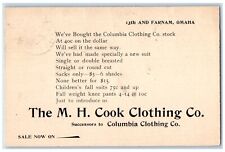 c1880's Bought Columbia Clothing Co. MH Clothing Co. Omaha NE Postal Card picture