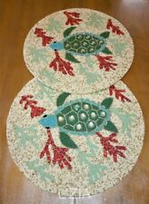 NWT 1 Nicole Miller Beaded SEA TURTLE Marine Beach Coastal Placemat Charger 15