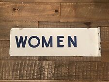 Vintage Women Restroom Sign Flange Porcelain Bathroom Ladies Gas Station picture