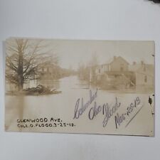RPPC Postcard Columbus Ohio Flood Glenwood Ave 3-25-13 Disaster Houses Buildings picture