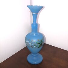 Blue French Opaline Glass Perfume Bottle With Stopper ~ Exquisite Piece ~ picture