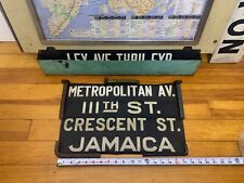 NY NYC SUBWAY BMT ROLL SIGN METROPOLITAN JAMAICA CRESCENT STREET 111TH BROOKLYN picture