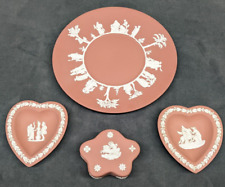 4 Piece Wedgwood Terra Cotta Set: Plate, Trinket Box, Pair of Small Heart Plates picture