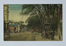Postcard West Main Street, Waterbury CT posted 1909 Connecticut picture