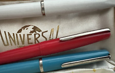 Universal Pens Fountain Piston Rossa-Azzuura-Bianca Years 70 Vintage picture