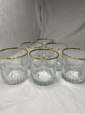 Vintage Pasabahce Turkey Whiskey Glasses with Gold Trim Set of 6 picture