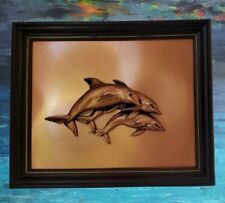 Vintage Copperama 3D Dolphins Copper Wall Art picture