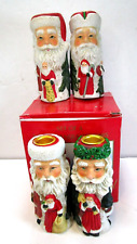 FWC Heralds Set of 4 Porcelain Santa Claus Candleholders 4.75