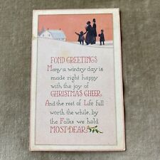 Christmas Poem Greetings Holiday ANTIQUE POSTCARD Red 2-cent Washington Stamp picture
